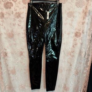 Alice + Olivia NWT Classics Black Pattern Faux Leather Leggins Pants Sz 6